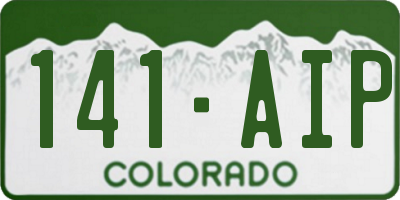 CO license plate 141AIP