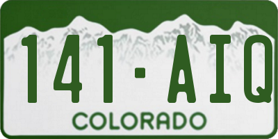 CO license plate 141AIQ