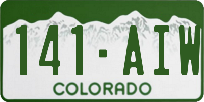 CO license plate 141AIW