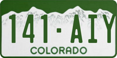 CO license plate 141AIY