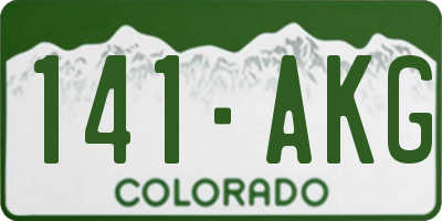CO license plate 141AKG
