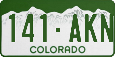 CO license plate 141AKN