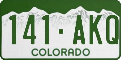 CO license plate 141AKQ