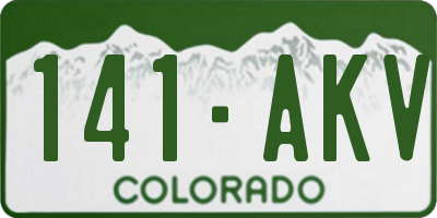 CO license plate 141AKV