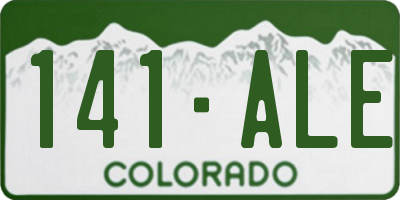 CO license plate 141ALE