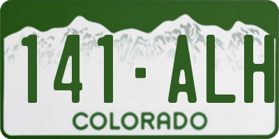 CO license plate 141ALH