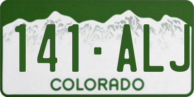 CO license plate 141ALJ