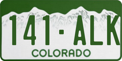 CO license plate 141ALK
