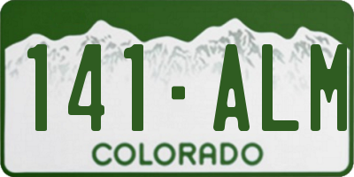 CO license plate 141ALM