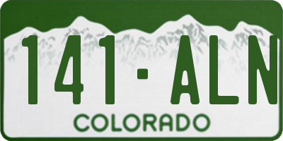 CO license plate 141ALN