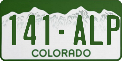 CO license plate 141ALP