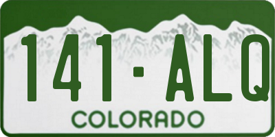 CO license plate 141ALQ