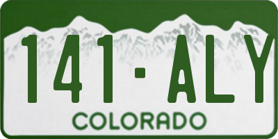 CO license plate 141ALY
