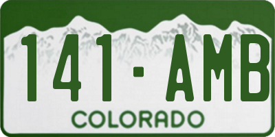 CO license plate 141AMB