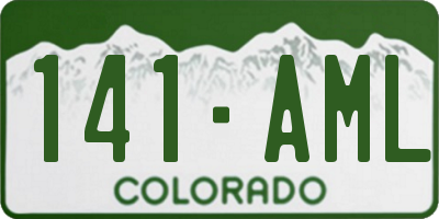 CO license plate 141AML