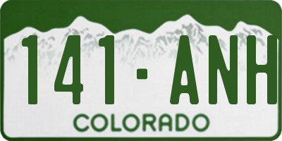 CO license plate 141ANH