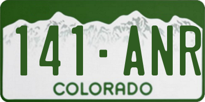 CO license plate 141ANR