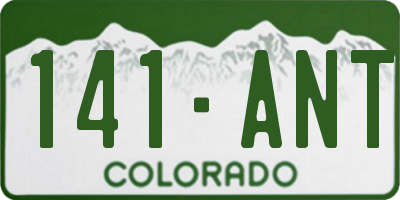 CO license plate 141ANT