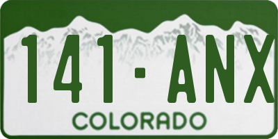 CO license plate 141ANX
