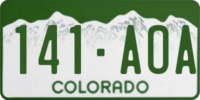 CO license plate 141AOA