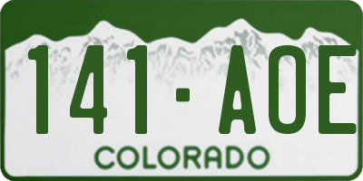CO license plate 141AOE