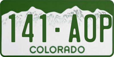 CO license plate 141AOP