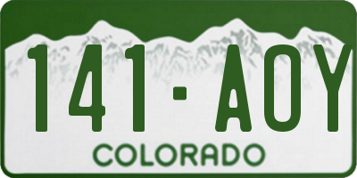 CO license plate 141AOY