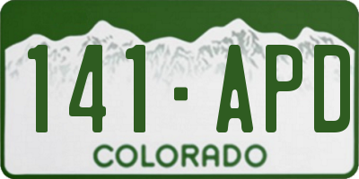 CO license plate 141APD
