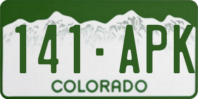 CO license plate 141APK