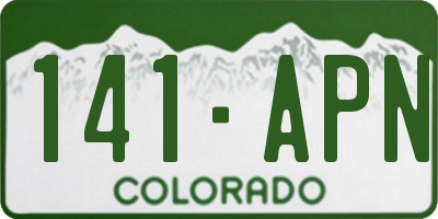 CO license plate 141APN