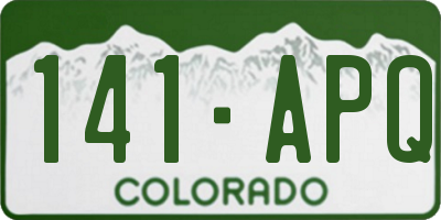 CO license plate 141APQ