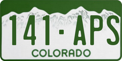 CO license plate 141APS
