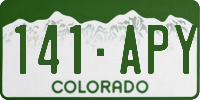 CO license plate 141APY