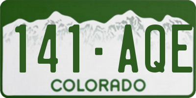 CO license plate 141AQE
