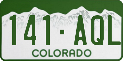 CO license plate 141AQL