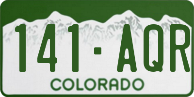 CO license plate 141AQR