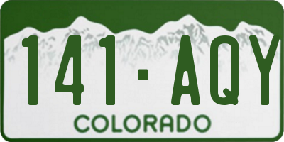 CO license plate 141AQY