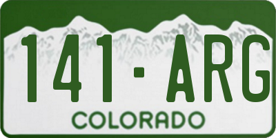 CO license plate 141ARG