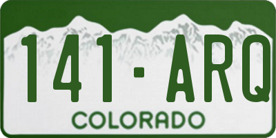CO license plate 141ARQ