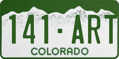 CO license plate 141ART