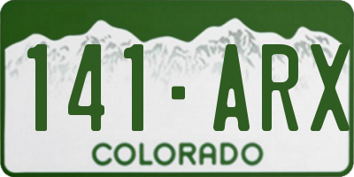 CO license plate 141ARX