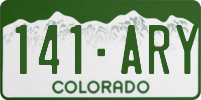 CO license plate 141ARY