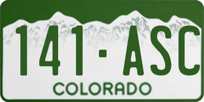 CO license plate 141ASC