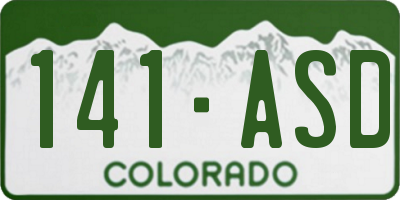 CO license plate 141ASD