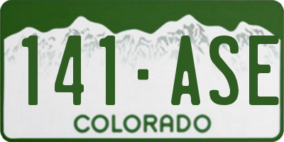 CO license plate 141ASE