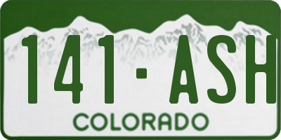 CO license plate 141ASH