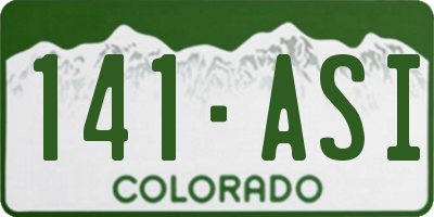 CO license plate 141ASI