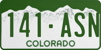CO license plate 141ASN