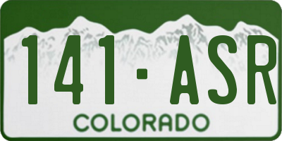 CO license plate 141ASR