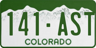 CO license plate 141AST